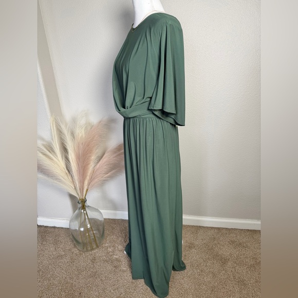 New Story Teller - Elegant Green Maxi Wedding Guest Dress - Picture 8 of 14